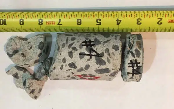 a close up of concrete samples