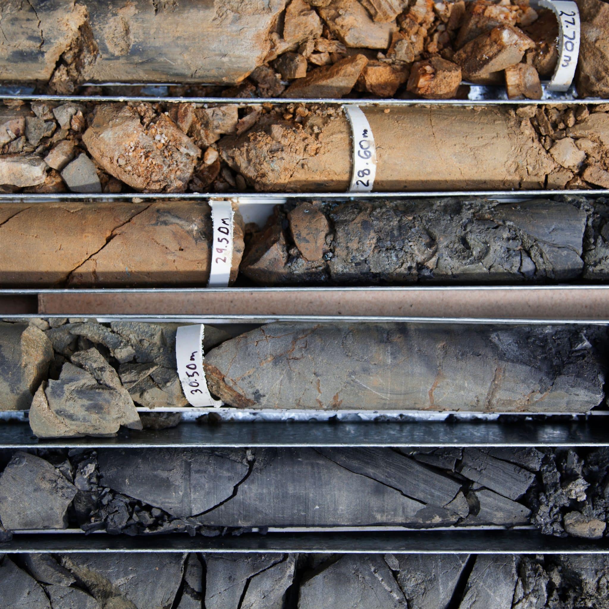 Close up of ground samples