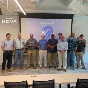 a group of people posing for a photo